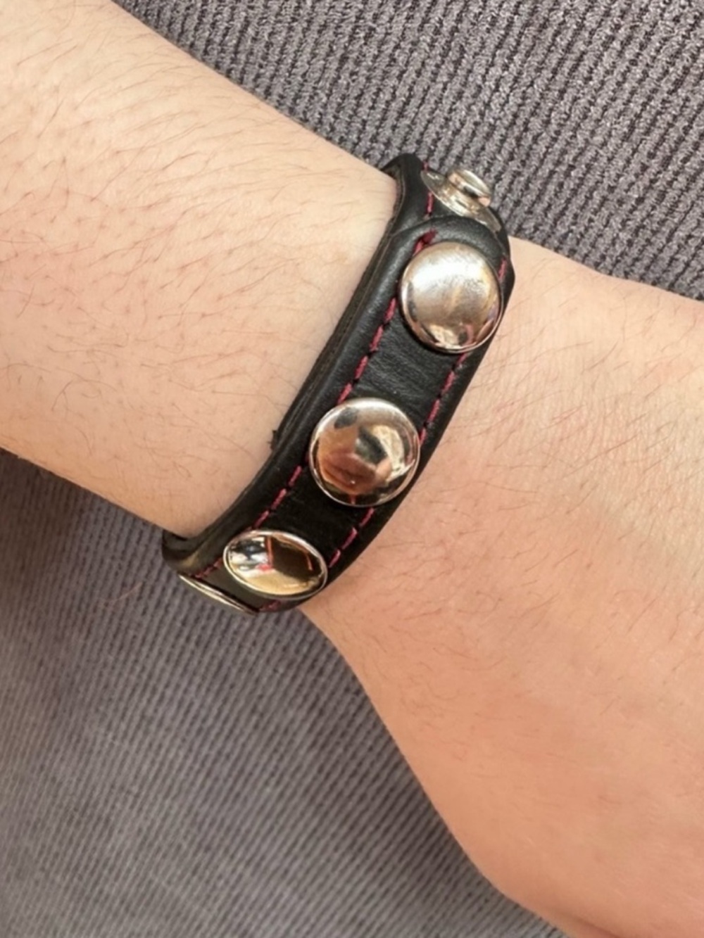 Black Leather bracelet with snaps